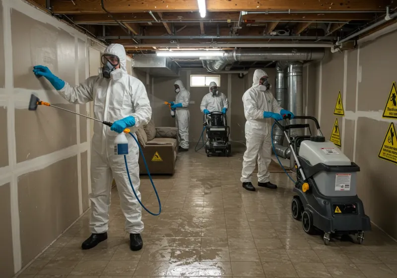 Basement Moisture Removal and Structural Drying process in Wilmerding, PA